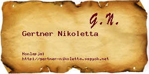 Gertner Nikoletta névjegykártya